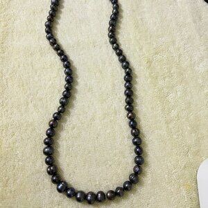 Black Tahitian Pearl Necklace - 11mm pearls - 43" long
